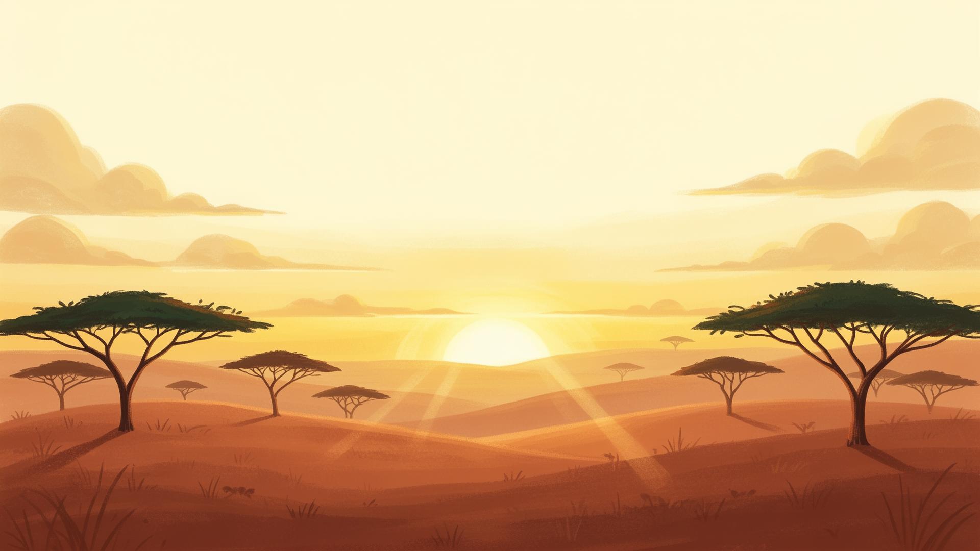 Warm savanna sunset